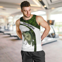 Crappie Fishing Green Camo Men Tank Top with Leaf Camouflage and Custom Name Design - Wonder Print Shop