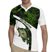 Crappie Fishing Green Camo Rugby Jersey with Leaf Camouflage and Custom Name Design - Wonder Print Shop