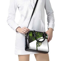 Crappie Fishing Green Camo Shoulder Handbag with Leaf Camouflage and Custom Name Design - Wonder Print Shop