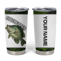 Crappie Fishing Green Camo Tumbler Cup with Leaf Camouflage and Custom Name Design - Wonder Print Shop