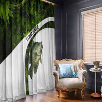 Crappie Fishing Green Camo Window Curtain with Leaf Camouflage and Custom Name Design - Wonder Print Shop