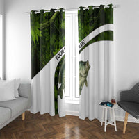 Crappie Fishing Green Camo Window Curtain with Leaf Camouflage and Custom Name Design - Wonder Print Shop