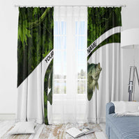 Crappie Fishing Green Camo Window Curtain with Leaf Camouflage and Custom Name Design - Wonder Print Shop