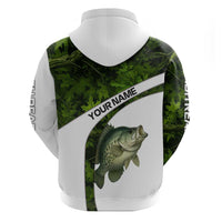 Crappie Fishing Green Camo Zip Hoodie with Leaf Camouflage and Custom Name Design - Wonder Print Shop