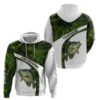 Crappie Fishing Green Camo Zip Hoodie with Leaf Camouflage and Custom Name Design - Wonder Print Shop