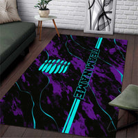 Strike Bowling Graphic Area Rug with Purple Black Marble Texture and Custom Team Name - Wonder Print Shop