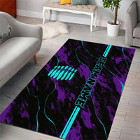 Strike Bowling Graphic Area Rug with Purple Black Marble Texture and Custom Team Name - Wonder Print Shop