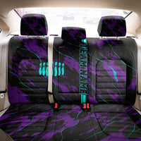 Strike Bowling Graphic Back Car Seat Cover with Purple Black Marble Texture and Custom Team Name - Wonder Print Shop