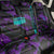 Strike Bowling Graphic Back Car Seat Cover with Purple Black Marble Texture and Custom Team Name - Wonder Print Shop