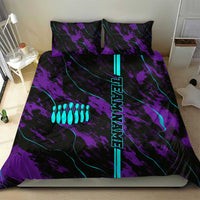 Strike Bowling Graphic Bedding Set with Purple Black Marble Texture and Custom Team Name - Wonder Print Shop