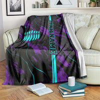 Strike Bowling Graphic Blanket with Purple Black Marble Texture and Custom Team Name - Wonder Print Shop
