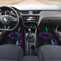 Strike Bowling Graphic Car Mats with Purple Black Marble Texture and Custom Team Name - Wonder Print Shop