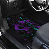 Strike Bowling Graphic Car Mats with Purple Black Marble Texture and Custom Team Name - Wonder Print Shop