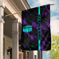 Strike Bowling Graphic Garden Flag with Purple Black Marble Texture and Custom Team Name - Wonder Print Shop