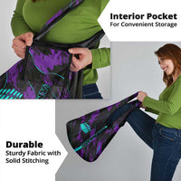 Strike Bowling Graphic Grocery Bag with Purple Black Marble Texture and Custom Team Name - Wonder Print Shop