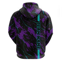 Strike Bowling Graphic Hoodie with Purple Black Marble Texture and Custom Team Name - Wonder Print Shop