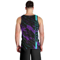 Strike Bowling Graphic Men Tank Top with Purple Black Marble Texture and Custom Team Name - Wonder Print Shop