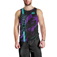 Strike Bowling Graphic Men Tank Top with Purple Black Marble Texture and Custom Team Name - Wonder Print Shop