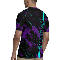 Strike Bowling Graphic Rugby Jersey with Purple Black Marble Texture and Custom Team Name - Wonder Print Shop