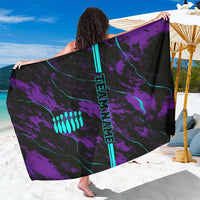 Strike Bowling Graphic Sarong with Purple Black Marble Texture and Custom Team Name - Wonder Print Shop