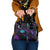 Strike Bowling Graphic Shoulder Handbag with Purple Black Marble Texture and Custom Team Name - Wonder Print Shop