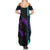 Strike Bowling Graphic Summer Maxi Dress with Purple Black Marble Texture and Custom Team Name - Wonder Print Shop