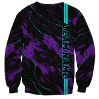 Strike Bowling Graphic Sweatshirt with Purple Black Marble Texture and Custom Team Name - Wonder Print Shop