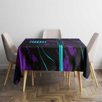 Strike Bowling Graphic Tablecloth with Purple Black Marble Texture and Custom Team Name - Wonder Print Shop