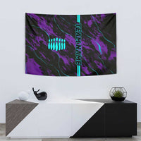 Strike Bowling Graphic Tapestry with Purple Black Marble Texture and Custom Team Name - Wonder Print Shop