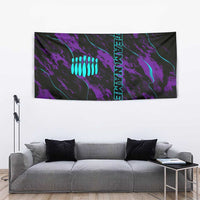 Strike Bowling Graphic Tapestry with Purple Black Marble Texture and Custom Team Name - Wonder Print Shop