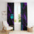 Strike Bowling Graphic Window Curtain with Purple Black Marble Texture and Custom Team Name - Wonder Print Shop