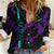 Strike Bowling Graphic Women Casual Shirt with Purple Black Marble Texture and Custom Team Name - Wonder Print Shop