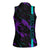 Strike Bowling Graphic Women Sleeveless Polo Shirt with Purple Black Marble Texture and Custom Team Name - Wonder Print Shop
