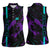 Strike Bowling Graphic Women Sleeveless Polo Shirt with Purple Black Marble Texture and Custom Team Name - Wonder Print Shop