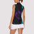 Strike Bowling Graphic Women Sleeveless Polo Shirt with Purple Black Marble Texture and Custom Team Name - Wonder Print Shop