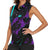 Strike Bowling Graphic Women Sleeveless Polo Shirt with Purple Black Marble Texture and Custom Team Name - Wonder Print Shop