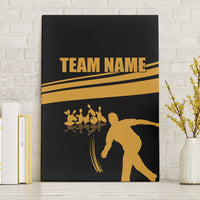 Bowling Player Silhouette Canvas Wall Art with Gold Strike Motion and Custom Team Name Design - Wonder Print Shop