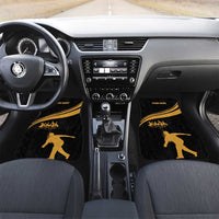 Bowling Player Silhouette Car Mats with Gold Strike Motion and Custom Team Name Design - Wonder Print Shop