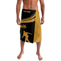 Bowling Player Silhouette Lavalava with Gold Strike Motion and Custom Team Name Design - Wonder Print Shop