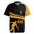 Bowling Player Silhouette Rugby Jersey with Gold Strike Motion and Custom Team Name Design - Wonder Print Shop