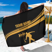 Bowling Player Silhouette Sarong with Gold Strike Motion and Custom Team Name Design - Wonder Print Shop