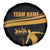 Bowling Player Silhouette Spare Tire Cover with Gold Strike Motion and Custom Team Name Design - Wonder Print Shop