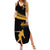 Bowling Player Silhouette Summer Maxi Dress with Gold Strike Motion and Custom Team Name Design - Wonder Print Shop