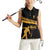 Bowling Player Silhouette Women Sleeveless Polo Shirt with Gold Strike Motion and Custom Team Name Design - Wonder Print Shop