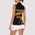 Bowling Player Silhouette Women Sleeveless Polo Shirt with Gold Strike Motion and Custom Team Name Design - Wonder Print Shop
