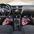 Motocross Rider Car Mats with American Flag Grunge Pattern and Custom Name Number - Wonder Print Shop