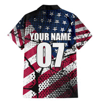 Motocross Rider Family Matching Mermaid Dress and Hawaiian Shirt with American Flag Grunge Pattern and Custom Name Number - Wonder Print Shop