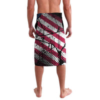 Motocross Rider Lavalava with American Flag Grunge Pattern and Custom Name Number - Wonder Print Shop
