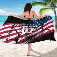Motocross Rider Sarong with American Flag Grunge Pattern and Custom Name Number - Wonder Print Shop