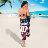 Motocross Rider Sarong with American Flag Grunge Pattern and Custom Name Number - Wonder Print Shop
